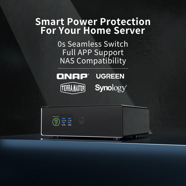 WALLECUBE 150W UPS with LiFePO4 Battery | Uninterruptible Battery Power Supply for NAS with USB Communication Port, Compact Without Noise