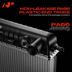 A-Premium Engine Coolant Radiator with Transmission Oil Cooler Compatible with Jeep Wrangler 87-95 97-06, TJ 97-06, 2.4L 2.5L 4.0L 4.2L, Automatic Transmission, Replace# 1682, 52080183AC