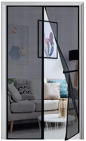Panngu Fly Screen Door, 100x220 cm, Black, Magnetic, Reinforced Insect Protection for Balcony Door, Easy Installation, No Drilling