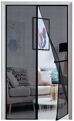 Panngu Fly Screen Door, 100x220 cm, Black, Magnetic, Reinforced Insect Protection for Balcony Door, Easy Installation, No Drilling