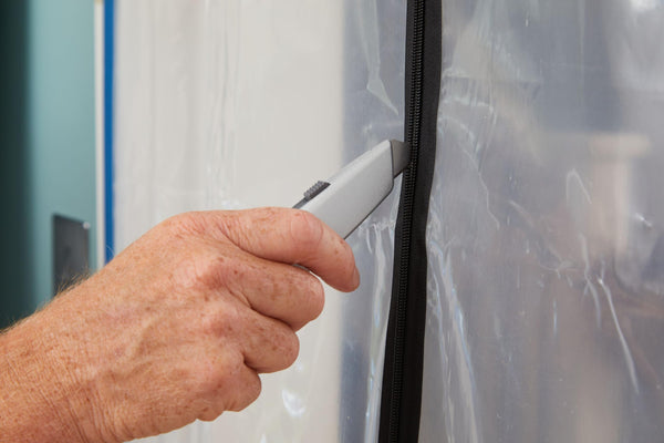 ProDec Zipped Doorway Dust Protector Heavy Duty Transparent Polythene Sheet For Preventing Dust Transfer Between Rooms During Renovations, Building Work and Construction