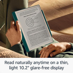 Amazon Kindle Scribe (64 GB) – Redesigned display with uniform borders. Now write directly on books and documents. With built-in notebook summarisation. Includes Premium Pen – Jade Metallic