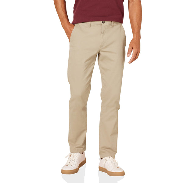 Amazon Essentials Men's Slim-Fit Casual Stretch Chino Trouser, Tan, 33W / 34L