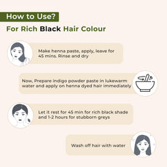 INDUS VALLEY Bio Organic 100% Pure Indigo Powder & Herbal Henna Powder Hair Color Combo Kit for Natural Hair Dyeing - Black, Indigo - 100 gm Each, Without Preservatives