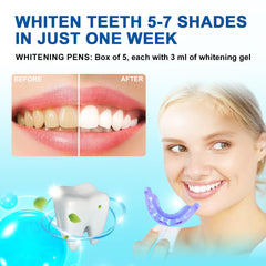 Riatanxi LED Teeth Whitening Kit: Blue Light Teeth Whitener with Bleaching Gel - Effectively Removes Stains from Coffee, Tea & Smoking - Safe, Fast, and Gentle for Sensitive Teeth