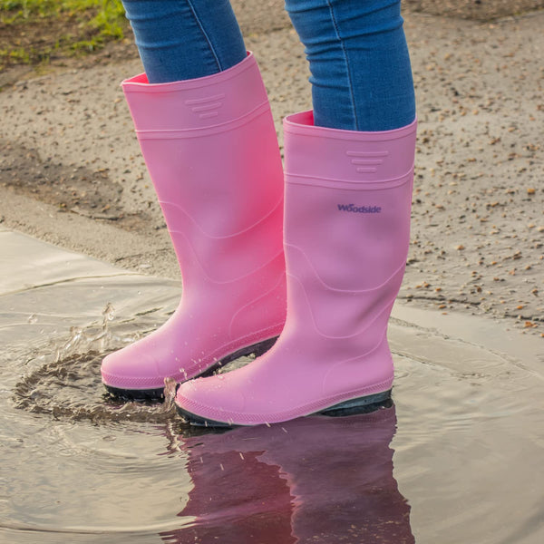 Woodside Wellington Boots Pink - Size 8