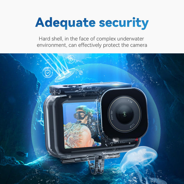 TELESIN Waterproof Case for DJI Osmo Action 5 Pro Action 4/3 Camera Underwater Housing Housing Cage Support 45M Deep Diving Snorkeling with Quick Release Mount Screw Accessories
