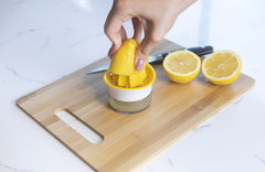 Joie Citrus Juicer with Built-In Strainer, Manual Lemon and Lime Squeezer, Yellow