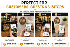 TAPiTAG Bamboo WiFi Porter – NFC Tap & QR Code WiFi Sign | Connect to WiFi in Seconds | No App Required | No Subscription | Custom Landing Page | Café, Airbnb, Hotel & Office (70mm)