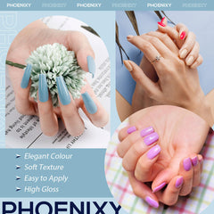 Phoenixy Gel Nail Polish - 60pcs 7ml Gel Nail Polish Set UV Soak-off Nail Polish with Base Coat and Glossy Matte Glitter Top Coat Nail Varnish Sets Manicure Kit for Women