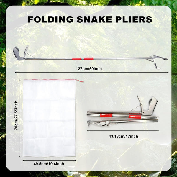 PEUTIER Snake Grabber Tool, Wide Tongs Grabber with Snake Bag