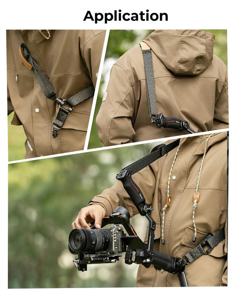 SMALLRIG Weight-Reducing Shoulder Strap Compatible with Sling Handle for DJI, Gimbal Belt with Upgraded QD Buckles for RS 4 / RS 4 Pro/RS 4 Mini/RS 3 / RS 3 Pro/RS 3 Mini/RS 2 Black - 5362