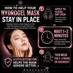 10pc Glass Skin Bio-Collagen + Hyaluronic Acid Hydrogel Face Mask