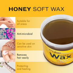 Mylee Honey Soft Creme Wax for Sensitive Skin 450g, Wax Heater Friendly, Ideal for All Body Area Stubborn Coarse Hair Removal (Copy)
