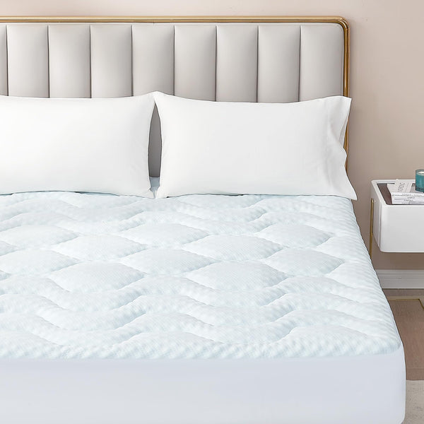 EHEYCIGA Memory Foam Mattress Topper Kingsize Bed, 150x200x3cm, White