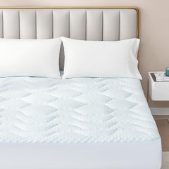 EHEYCIGA Memory Foam Mattress Topper Kingsize Bed, 150x200x3cm, White