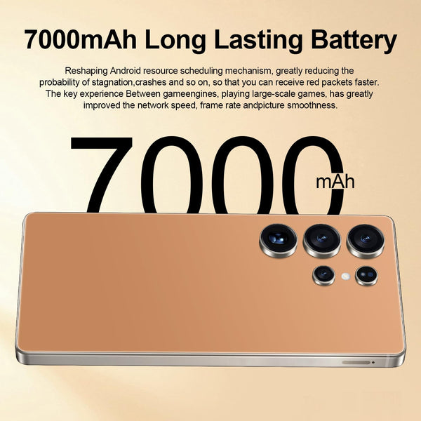 I25 Ultra: Powerhouse 16GB/512GB, 2-Day 7000mAh Battery, Huge 6.99" Android 14 Phone w/Built-in Stylus - Your All-in-One Device The Superior Choice (Titanium Orange)