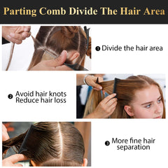 HEYMKGO 14 Pcs Professional Barber Hair Comb Set for Men & Women, Hair Cutting Kit with Wide Tooth Comb, Rat Tail Comb, Clipper Brush, Neck Duster, Styling Clips for Salon Grooming Tools (Black A)