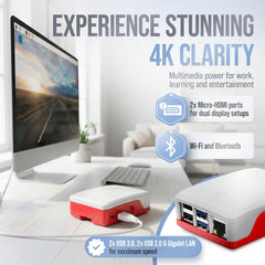 db-tronic Raspberry Pi 5 8GB Starter Kit | 128GB Edition | 27W Power Supply | Case with Cooling Fan | Heatsink | 4K Micro HDMI Cable | Ideal for Smart Home, Retro Gaming & Home Assistant