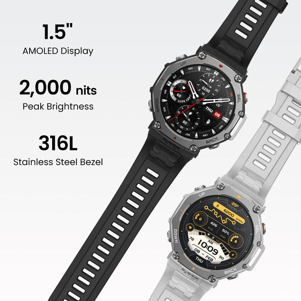 AMAZFIT T-Rex 3 Outdoor Smartwatch 48mm AMOLED Display, Offline Maps & Navigation, 6 Satellite Systems Dual Band GPS, 27 Days Battery Life, NFC Payment, 170 Sports Mode, 45m Freediving for Adventure