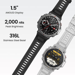 AMAZFIT T-Rex 3 Outdoor Smartwatch 48mm AMOLED Display, Offline Maps & Navigation, 6 Satellite Systems Dual Band GPS, 27 Days Battery Life, NFC Payment, 170 Sports Mode, 45m Freediving for Adventure