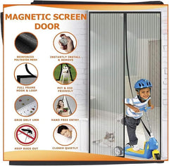 Magnetic Insect Door Mesh Screen, Heavy Duty Insect Screen Door, Magnetic Automatic Closing, Easy to Install, Suitable for All Kinds of Doors and Windows