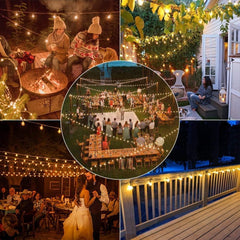 Svater 44m G40 LED Festoon Lights Outdoor, Connectable Garden Lights IP45 Weather-Resistant String Lights 2700K Warm White for Garden Wedding Gazebo Cafe Decor
