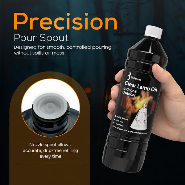 Quebec Clear Lamp Oil 2 x 1L – Clean Burning for Indoor & Outdoor Oil Lamps, Lanterns & Torches, Odorless Formula