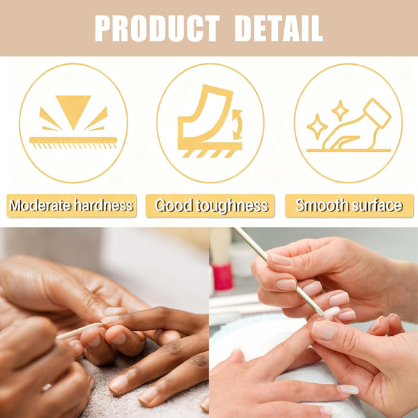 300 PCS Orange Sticks For Nails, Double Sided Design Cuticle Sticks, Fine Detailing Sanding Sticks Cuticle Pusher Remover for DIY Nail Stickers Pearl Rhinestones