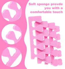 24 Pcs Toe Separators for Nail Varnish, Soft Sponge Toe Separators for Pedicure Manicure Polishing Coating Nail Polish Beauty Accessories Pink
