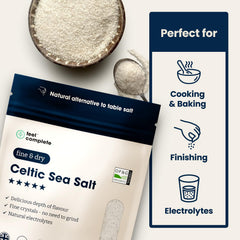 Feel Complete | 800g Fine & Dry Celtic Sea Salt | No Need To Grind | Organic Approved | Essential Minerals & Electrolytes | Natural Alternative To Table Salt | Lab Tested