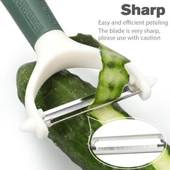 Euqvunn 2pcs Potato Peeler, Vegetable Peelers for Kitchen, Y-Shaped Carrot Peeler with Non-Slip Handle, Stainless Steel Fruit Peeler, 14,7cm x 7,5cm, Green