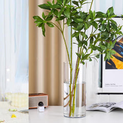 3 Pack Acrylic Cylinder Vase,25x15cm, 25x12cm and 25x10cm, Shatter-Proof Plastic Cylindrical Flower Vases for Wedding Centerpieces, Home Office Decorations, Shatter-Proof