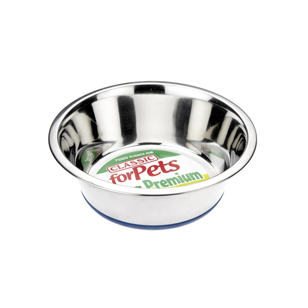 Classic Pet Products Non-Slip Stainless Steel Dish (1600 ml - 215 mm, 8.5 inch Diameter Dog Bowl)