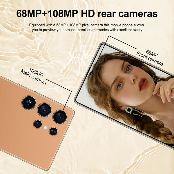 I25 Ultra: Powerhouse 16GB/512GB, 2-Day 7000mAh Battery, Huge 6.99" Android 14 Phone w/Built-in Stylus - Your All-in-One Device The Superior Choice (Titanium Orange)