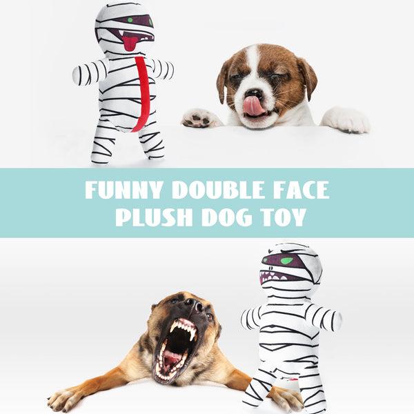 Nocciola 9 in 1 Halloween Zombie Mummy Dog Toys, Funny Plush Stuffed Squeaky Dog Chew Toys for Puppy, Small and Medium Size, Plush Stuffed Puzzle Toys for Dog Training Hide and Seek Dog Gifts