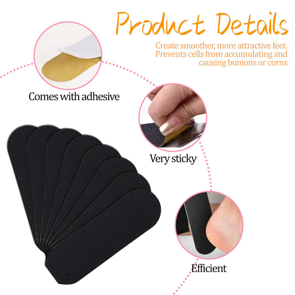 50 Pcs Pedicure File Refill Pads, Stainless Steel Foot File Refills, 180 Grit Foot File Replacement Pads, Self-Adhesive Reusable Foot Rasp for Removing Callus Dead Skin, Pedicure Salon