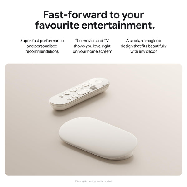 Google TV Streamer (4K) - Fast Streaming Entertainment With Voice Search Remote - Watch Movies, Shows, Live TV and Netflix in 4K HDR - Smart Home Control - 32 GB Storage - Porcelain