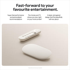 Google TV Streamer (4K) - Fast Streaming Entertainment With Voice Search Remote - Watch Movies, Shows, Live TV and Netflix in 4K HDR - Smart Home Control - 32 GB Storage - Porcelain