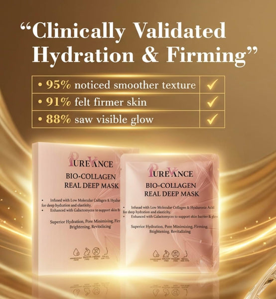 10pc Glass Skin Bio-Collagen + Hyaluronic Acid Hydrogel Face Mask