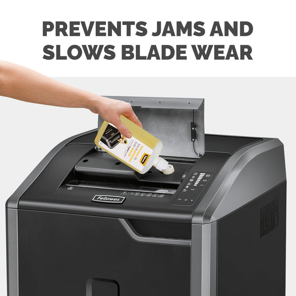 Fellowes Shredder Oil for Micro Cut and Cross Cut Paper Shredders, 355ml - Shredder Oil Lubricant