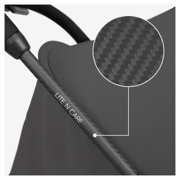 Hauck Lite N Care, Dark Anthracite - Cabin Approved, Ultra Light Carbon Fibre Pushchair (5.5 kg), Compact City & Travel Stroller with Carry Strap, One-Hand Fold, Fully Reclining from Birth to 22 kg