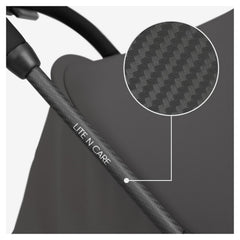 Hauck Lite N Care, Dark Anthracite - Cabin Approved, Ultra Light Carbon Fibre Pushchair (5.5 kg), Compact City & Travel Stroller with Carry Strap, One-Hand Fold, Fully Reclining from Birth to 22 kg