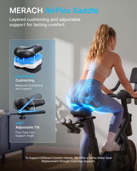 MERACH Magnetic Exercise Bike, Smart Training System, Quiet Comfort Ride
