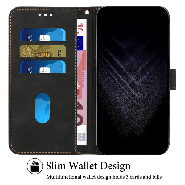 OKZone Compatible With OPPO A78 4G Case, Wallet Case PU Premium Leather with Card holder Slots Magnetic Shockproof Protect Flip Cover Bookstyle Phone Cases Cover(Black)