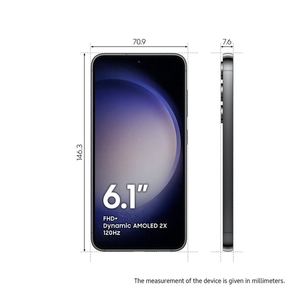 Samsung Galaxy S23 5G SM-S911B/DS 256GB 8GB RAM, 50 MP Camera, Factory Unlocked, Global Version – Phantom Black