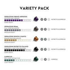 Nespresso Original Coffee Pods, 50 Mixed Pack - 10 Arpeggio, 10 Ristretto, 10 Capriccio, 10 Roma, 10 Livanto Capsules for Nespresso Machines. Make Espressos, Cappuccino and Macchiato. Recyclable Pods