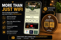 TAPiTAG Bamboo WiFi Porter – NFC Tap & QR Code WiFi Sign | Connect to WiFi in Seconds | No App Required | No Subscription | Custom Landing Page | Café, Airbnb, Hotel & Office (70mm)