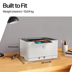 HP Colour Laser 150nw Wireless Printer | White | Easy mobile printing with the app | World’s smallest colour laser in its class | USB 2.0 high speed connectivity | Speeds up to 18/4 ppm in A4