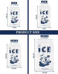 FireKylin100PackIceBags20lb,HeavyDuty,Drawstring,2MilsThickness